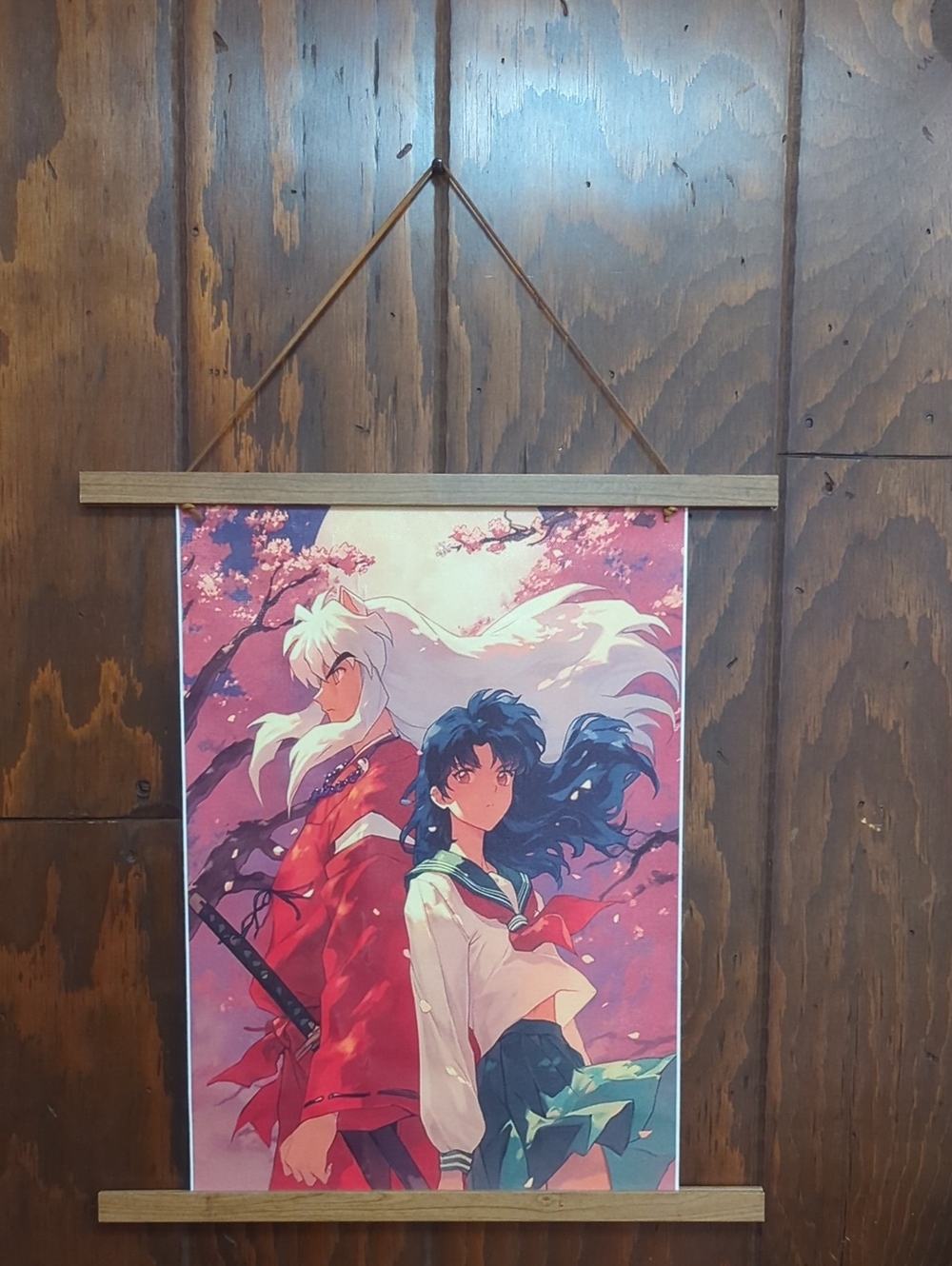 ✨ Inuyasha & Kagome Anime Wall Scroll – Cherry Blossom Scene ✨ - Picture 2 of 10